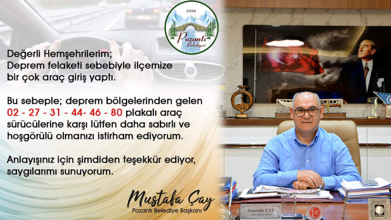 BAŞKAN MUSTAFA ÇAY’DAN DUYARLILIK ÇAĞRISI