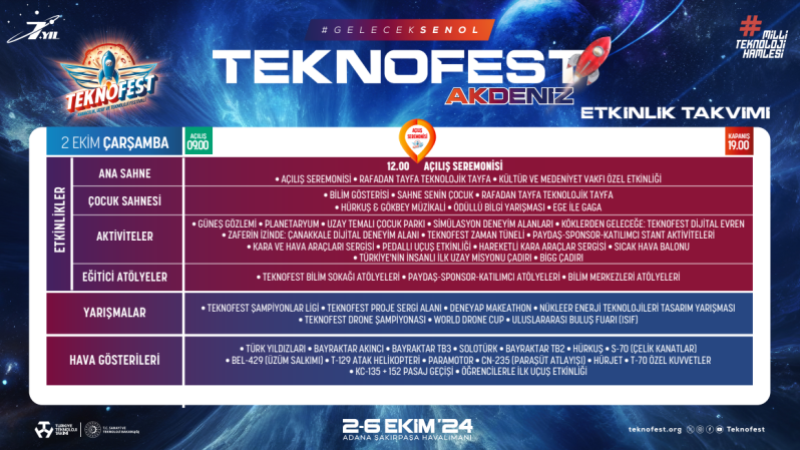 TEKNOFEST AKDENİZ ETKİNLİK TAKVİMİ YAYINLANDI!